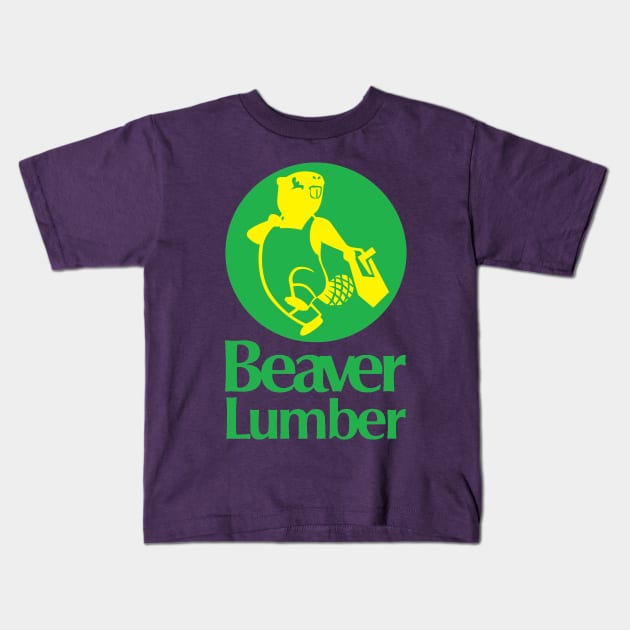 Beaver Lumber Kids T-Shirt by INLE Designs